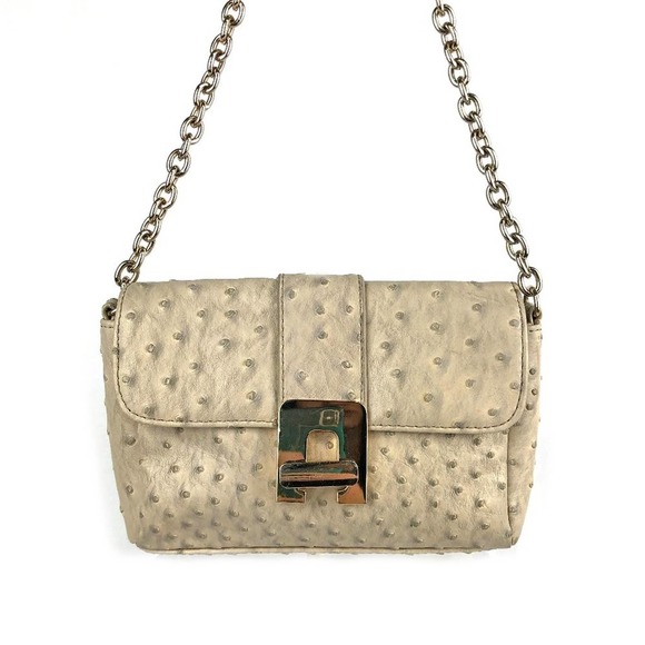 Chico's Handbags - Chico's Crossbody Bag Cream Faux Ostrich Leather